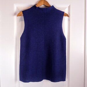 Eileen Fisher Knit Wool Sleeveless Mock Neck Sweater